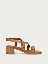 Multi-Strap-Sandalen aus Leder mit Blockabsatz - Leder | FRAU
