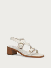 Multi-Strap-Sandalen aus Leder mit Blockabsatz - Off White | FRAU