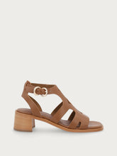 Leather caged sandals with block heel - Mou | FRAU