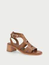 Leather caged sandals with block heel - Mou | FRAU