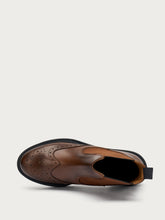 Leather Chelsea boots with wing-tip design - Leather | FRAU