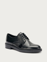 Brushed leather lace-ups - Black | FRAU