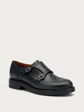 Leather double-buckle lace-ups - BLACKblack | FRAU