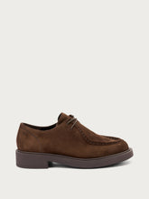 Suede lace-ups with top-stitching - Cocoa | FRAU