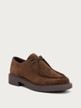 Suede lace-ups with top-stitching - Cocoa | FRAU