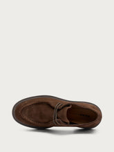 Suede lace-ups with top-stitching - Cocoa | FRAU