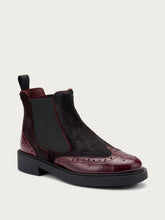 Bi-material Chelsea boots - Bordeaux | FRAU