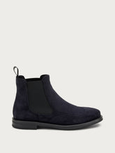 Finished suede Chelsea boots with wing-tip design - Blue | FRAU