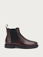 Leather Chelsea boots with shaded finish - Bordeaux | FRAU