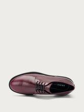 Classic semi-polished leather lace-ups - Bordeaux | FRAU