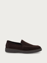 Men's casual dark brown suede slip-ons - Pepper | FRAU