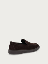 Men's casual dark brown suede slip-ons - Pepper | FRAU