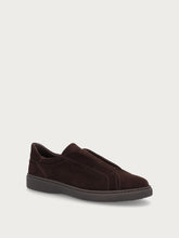 Men's dark brown suede slip-ons - Pepper | FRAU