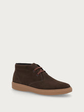 Men's casual brown suede lace-up ankle boots - Cocoa/Barley | FRAU