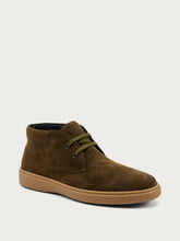 Men's casual green suede lace-up ankle boots - Fern/Barley | FRAU