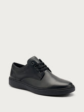 Men's casual back leather Derby shoes - Black | FRAU