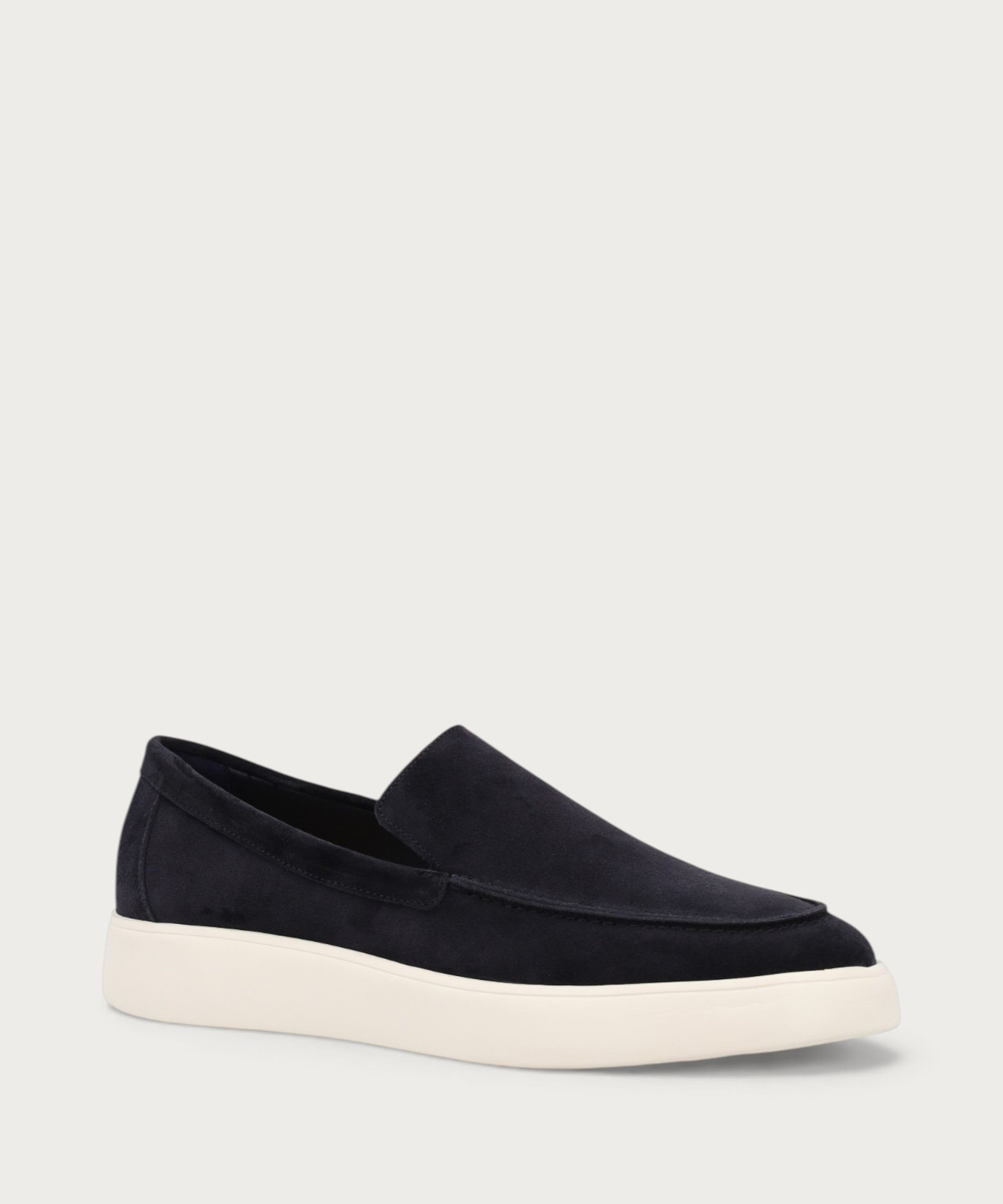 Herren-Slip-on aus Veloursleder in Blau mit hoher Sohle
