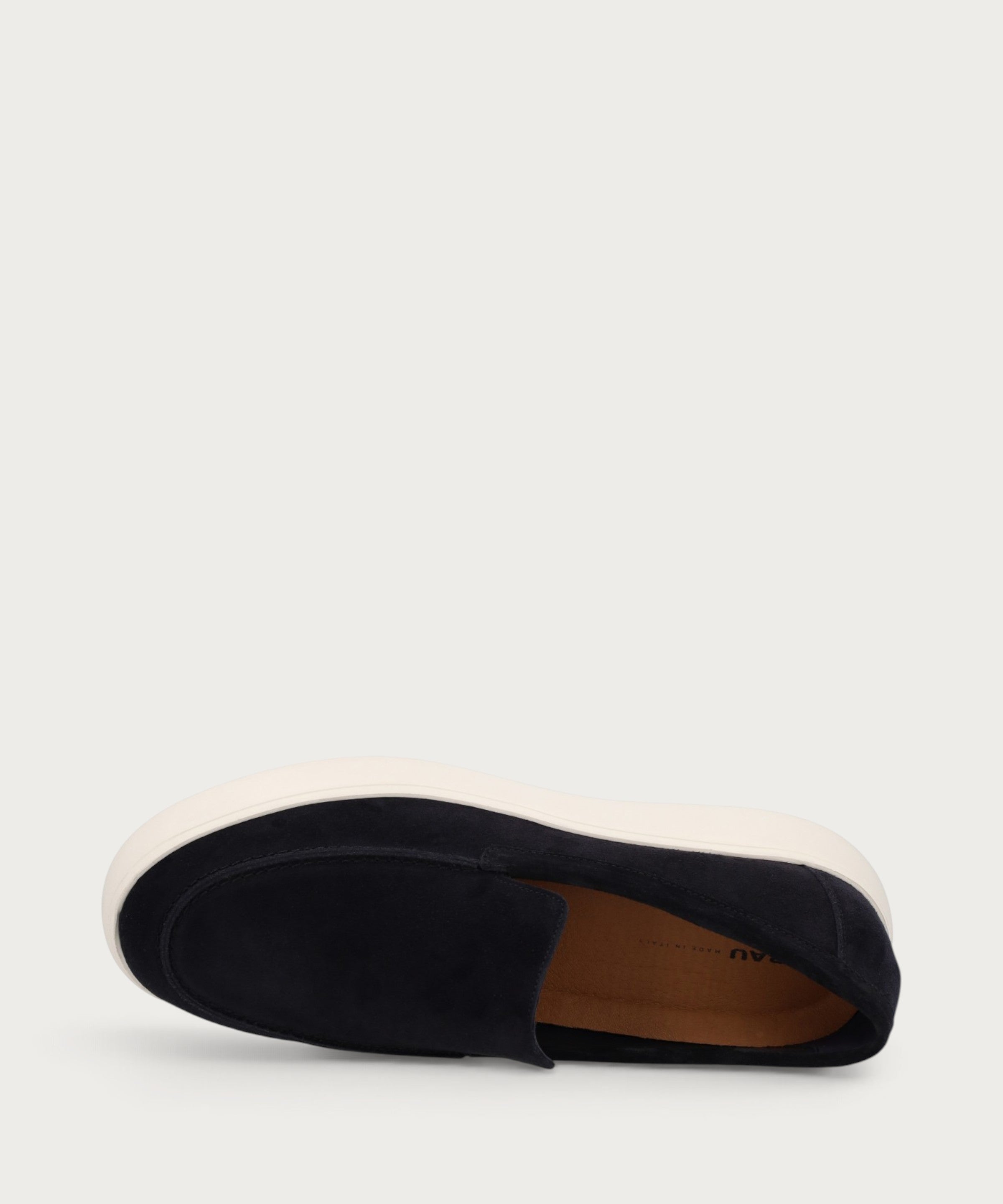 Herren-Slip-on aus Veloursleder in Blau mit hoher Sohle