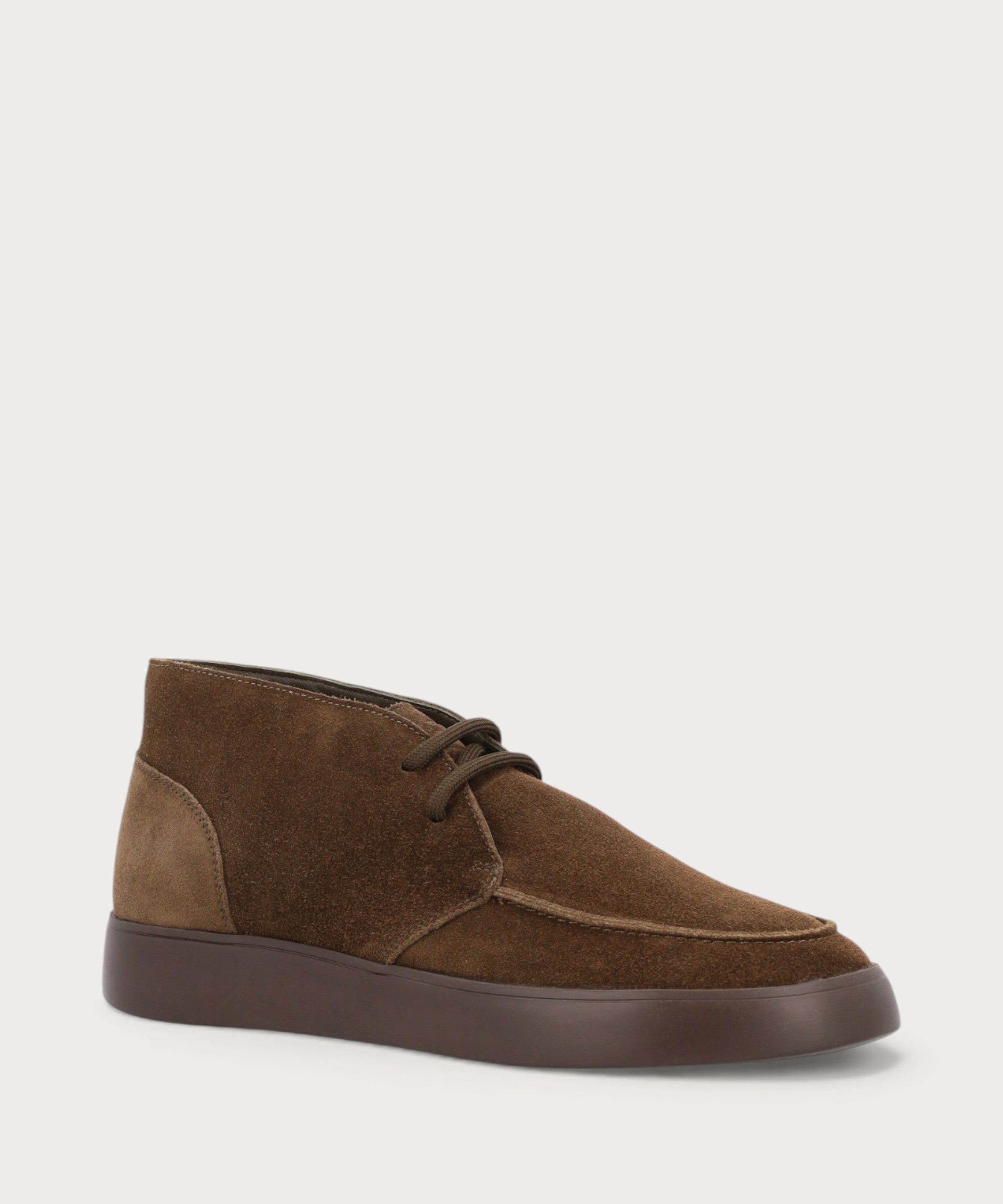 Men's green suede lace-up ankle boots with chunky sole