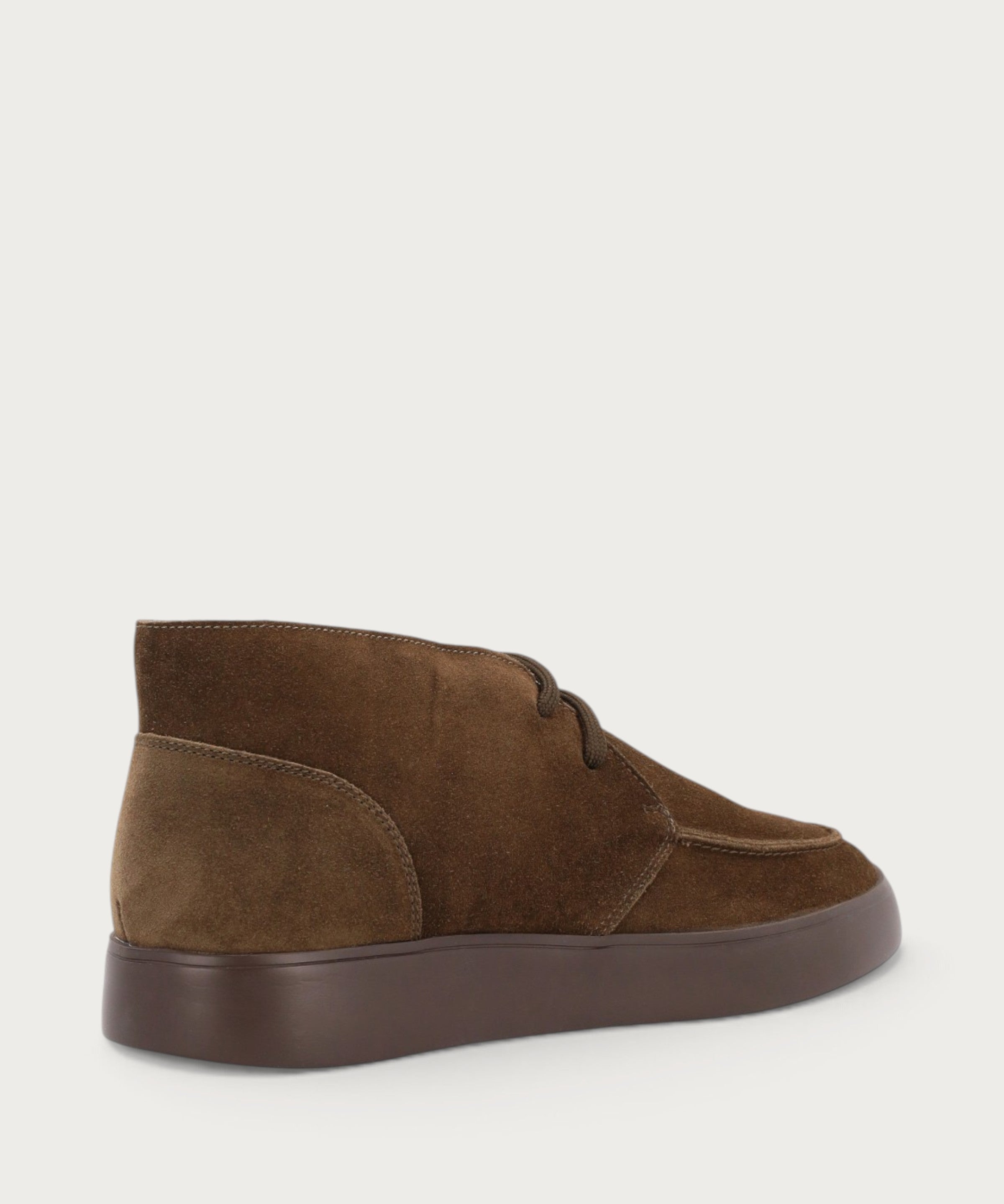 Men's green suede lace-up ankle boots with chunky sole