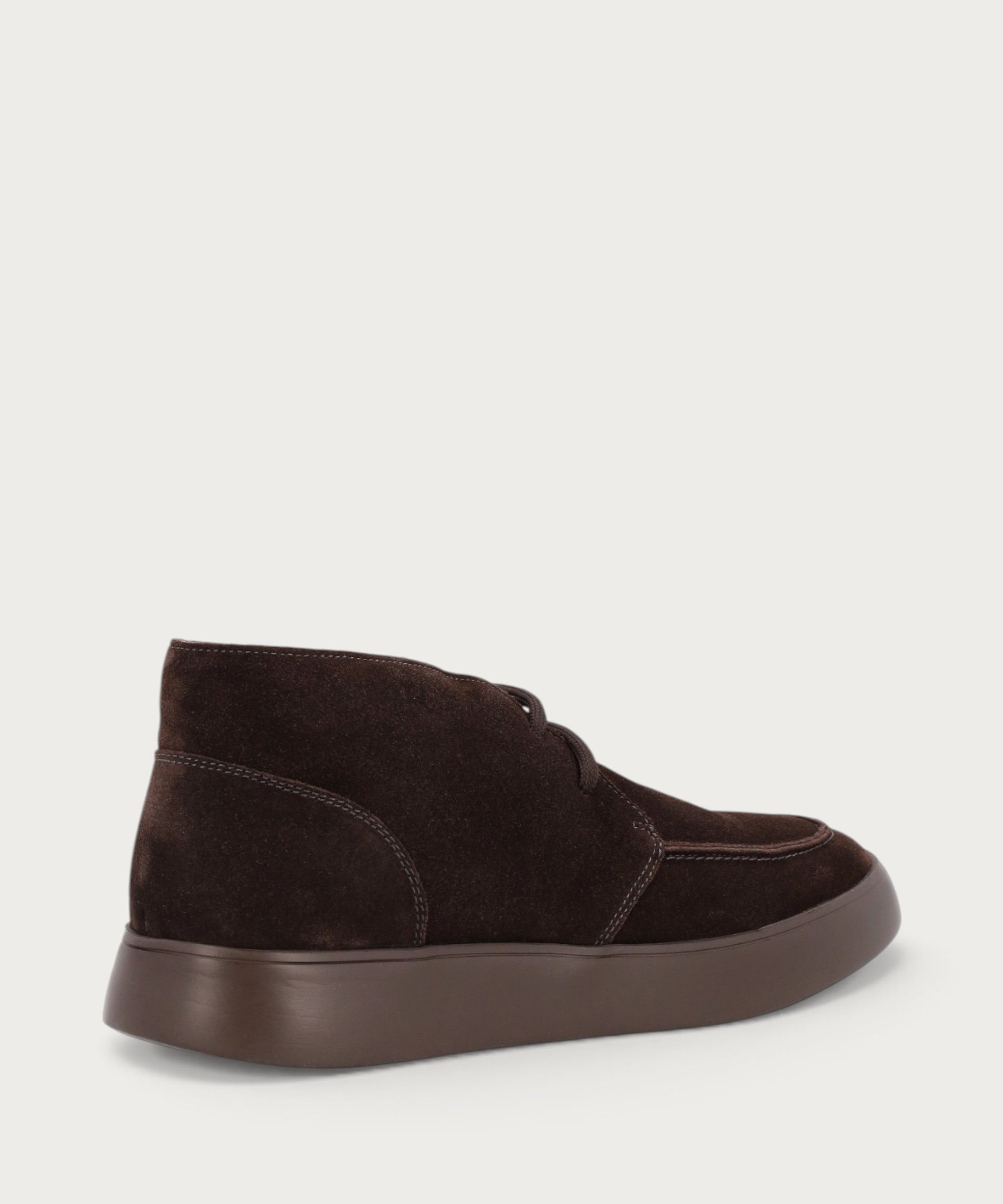 Men's dark brown suede lace-up ankle boots with chunky sole