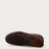 Herren-Ankle-Boots aus Veloursleder in Dunkelbraun mit hoher Sohle