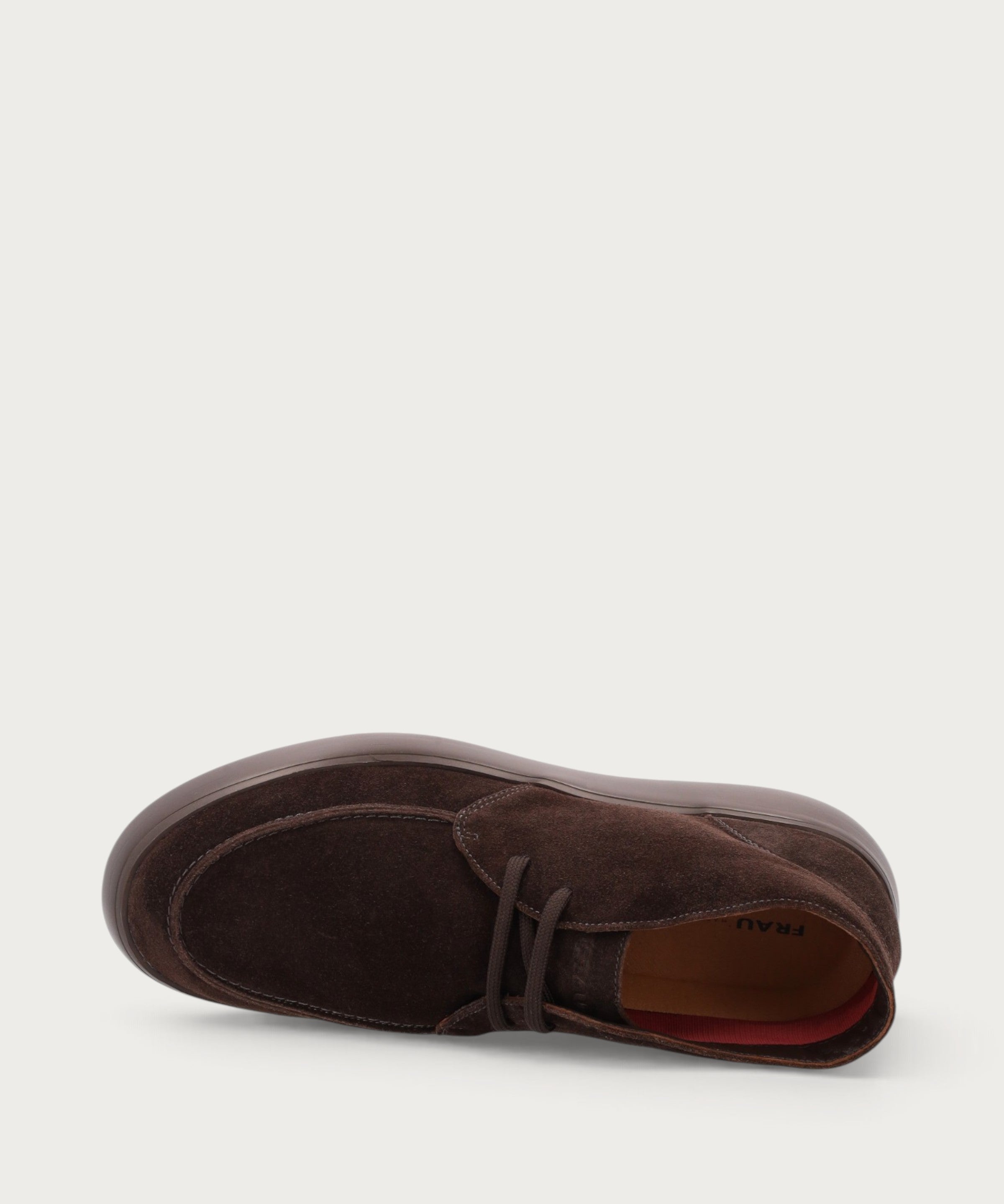 Men's dark brown suede lace-up ankle boots with chunky sole
