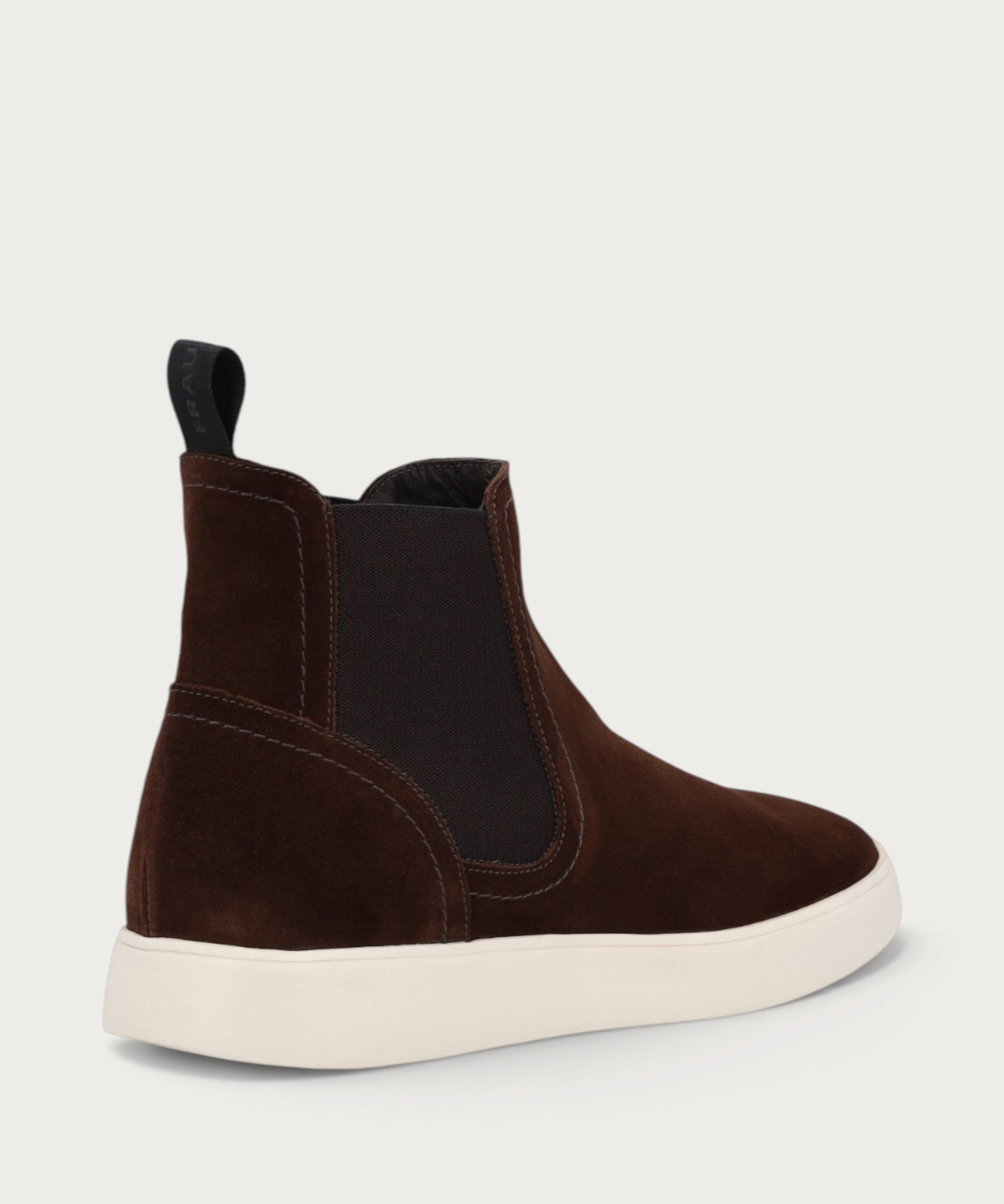 Herren-Beatle-Boots aus Veloursleder in Braun mit hoher Sohle