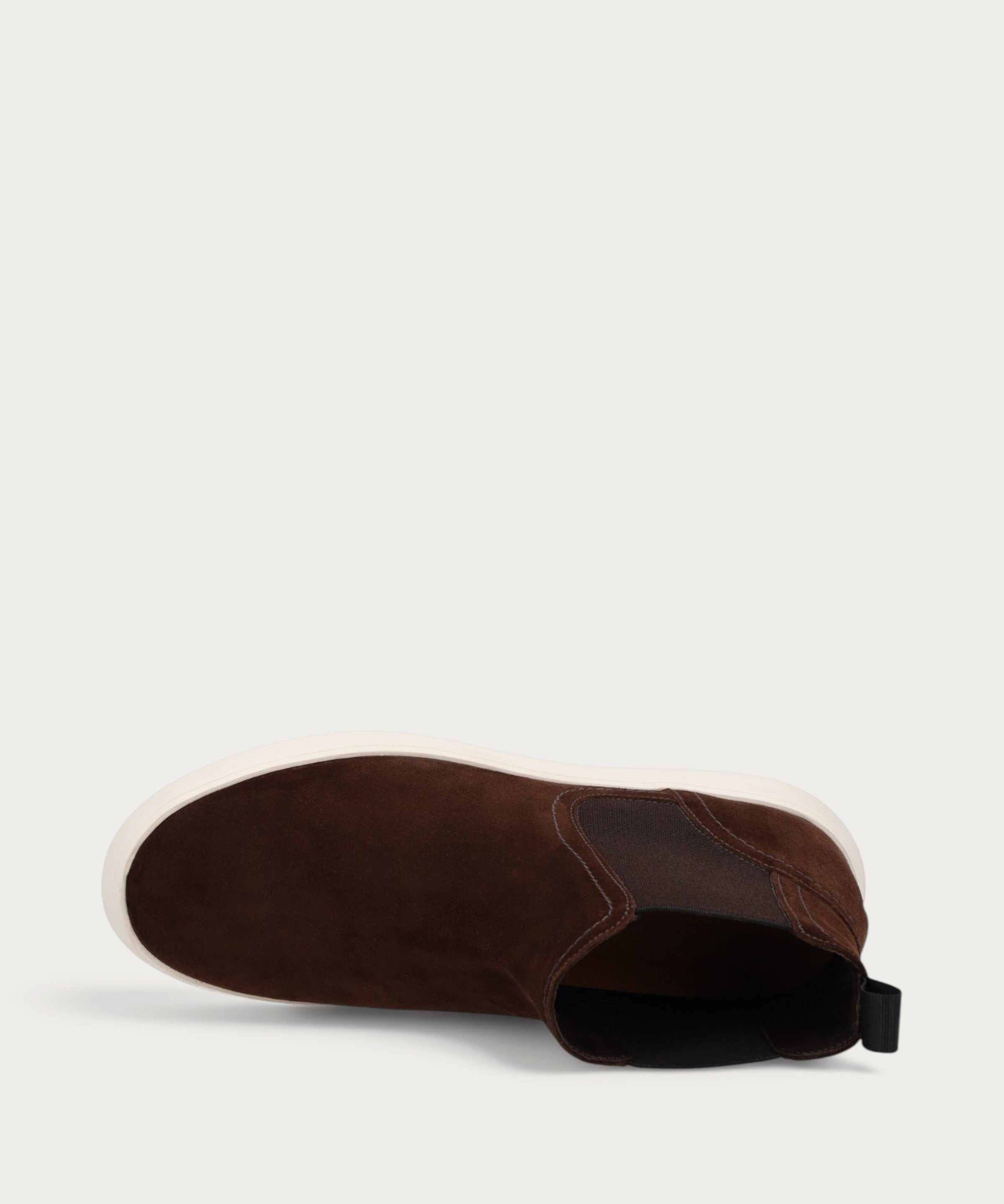 Herren-Beatle-Boots aus Veloursleder in Braun mit hoher Sohle