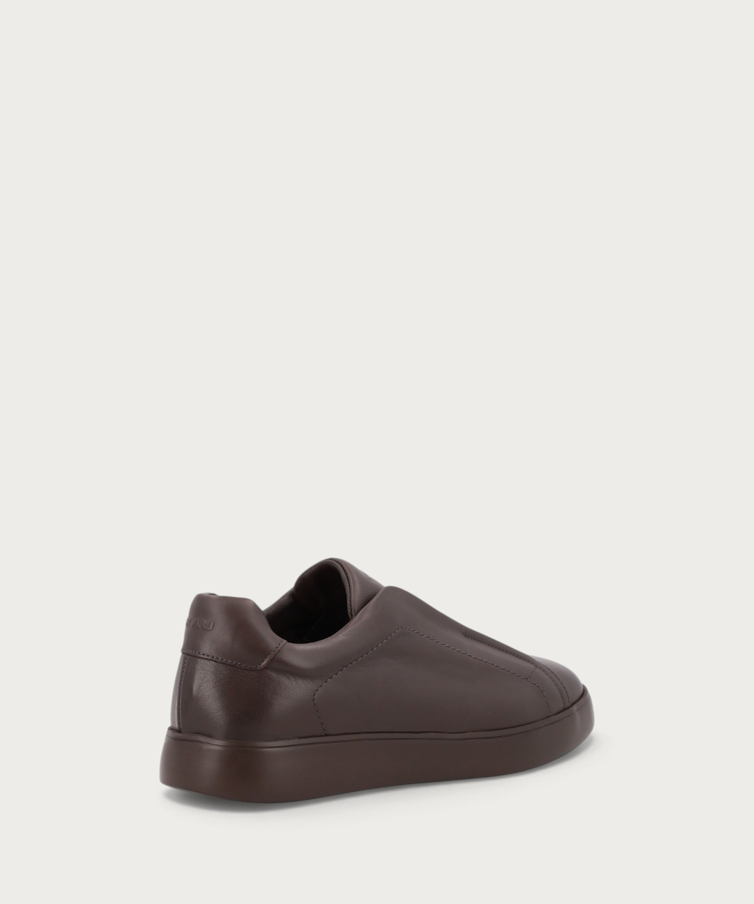 Herren-Basic-Slip-on aus Leder in Dunkelbraun mit hoher Sohle