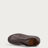 Men's basic dark brown leather slip-ons with chunky sole