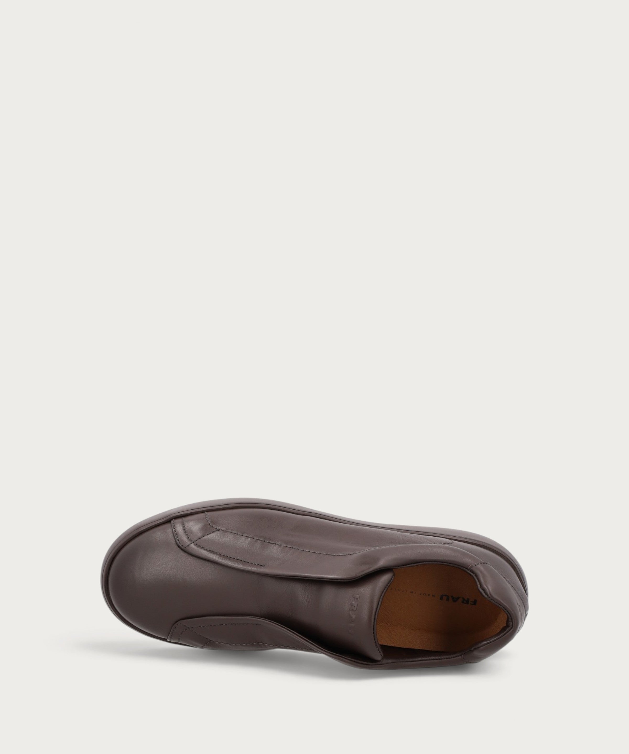 Herren-Basic-Slip-on aus Leder in Dunkelbraun mit hoher Sohle
