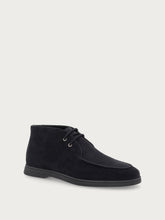 Men's midnight blue suede desert boots - Off Black/Black | FRAU