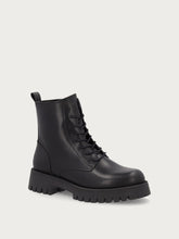 Anfibi donna in pelle nera con suola track - Nero | FRAU