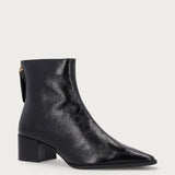 Elegant heeled ankle boots in polished black leather