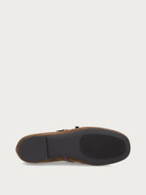 Green suede ballet flats with double strap - Fern | FRAU