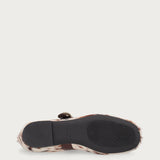 Ballerinas mit Riemchen aus Leder mit Ponyfell-Optik und Fleckenmuster
