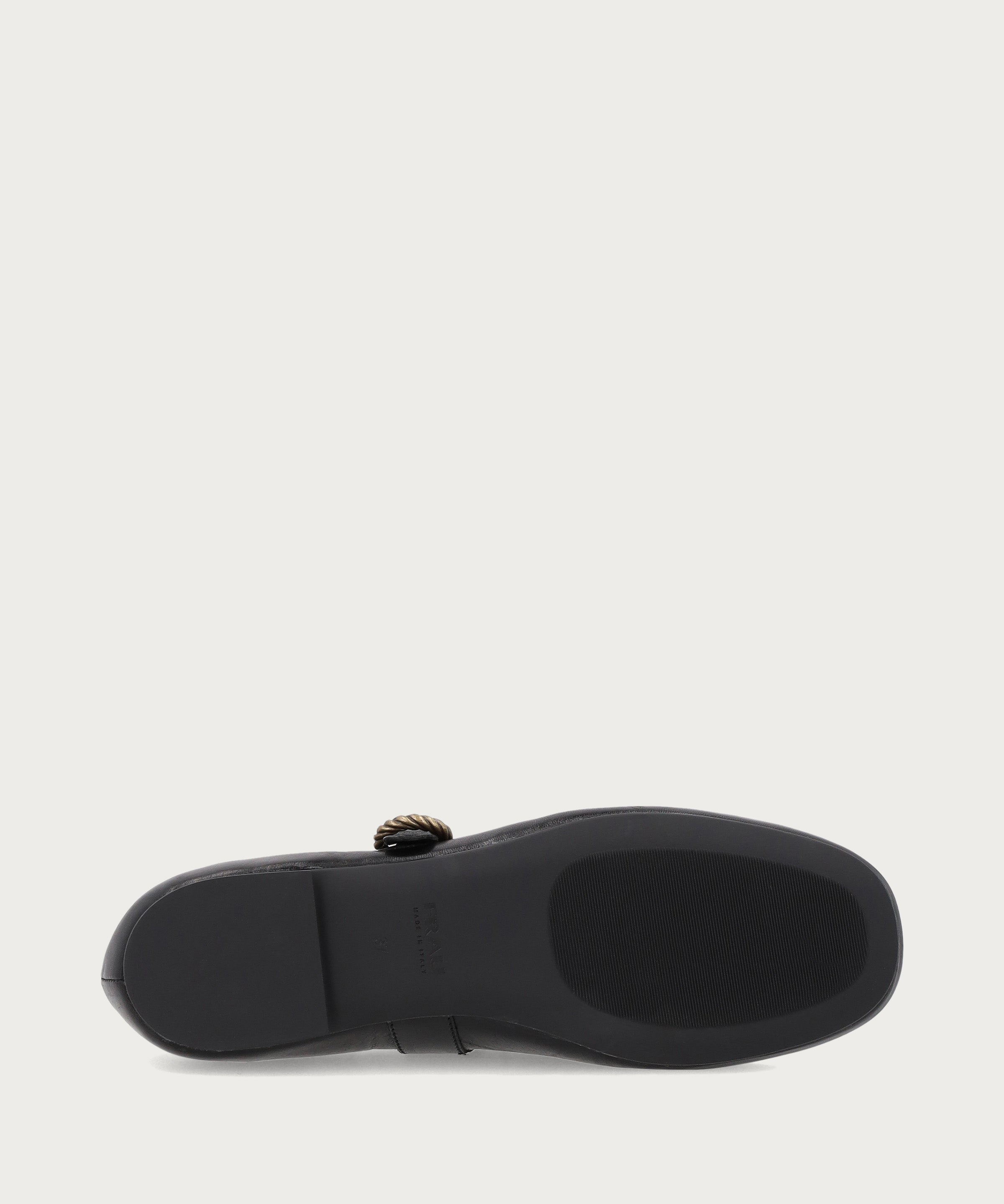 Ballerinas mit Riemchen aus Leder mit Vintage-Optik in Schwarz