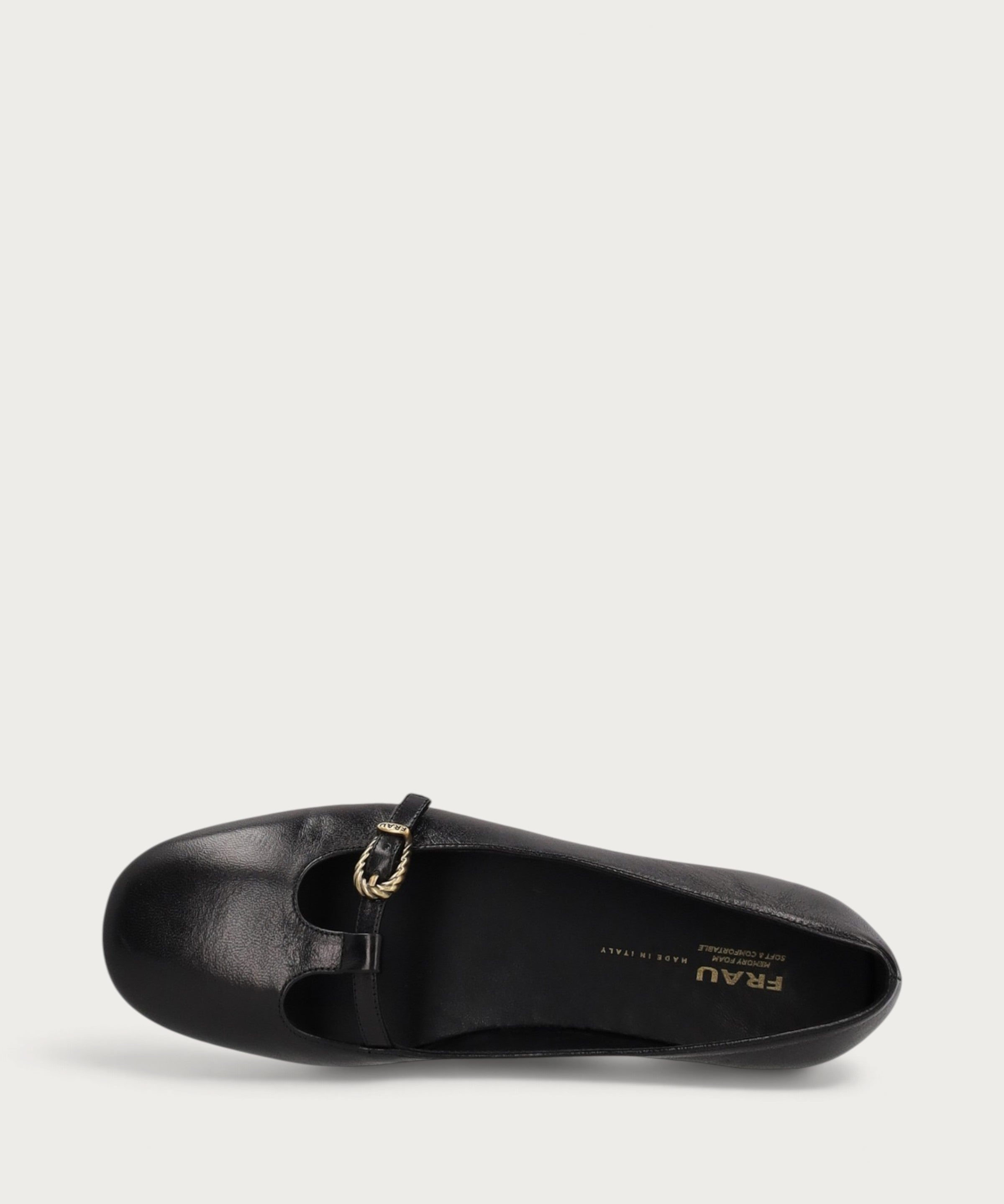 Salomé-Ballerinas aus Leder in Vintage-Optik mit Schwarz