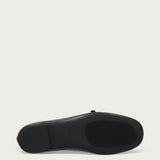Black vintage leather T-bar ballet flats