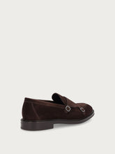 Men's brown suede double-buckle loafers - Pepper | FRAU