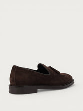 Men's dark brown suede loafers with tassels - Pepper | FRAU