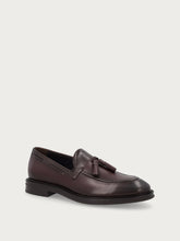 Men's burgundy airbrushed calfskin loafers with tassels - Must | FRAU