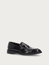 Men's elegant midnight blue polished calfskin loafers - Blue | FRAU