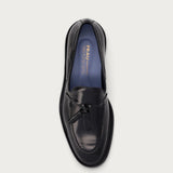Mocassino con Nappine Elegante Uomo in Pelle di vitello lucida nera