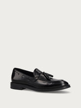 Mocassino con Nappine Elegante Uomo in Pelle di vitello lucida nera - Nero | FRAU