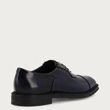 Elegant men's Oxford shoes in polished blue calfskin