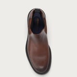Men's casual Beatle boots in airbrushed natural grain brown calfskin