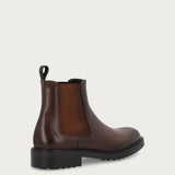 Men's casual Beatle boots in airbrushed natural grain brown calfskin