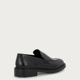 Men's loafers in natural grain black calfskin